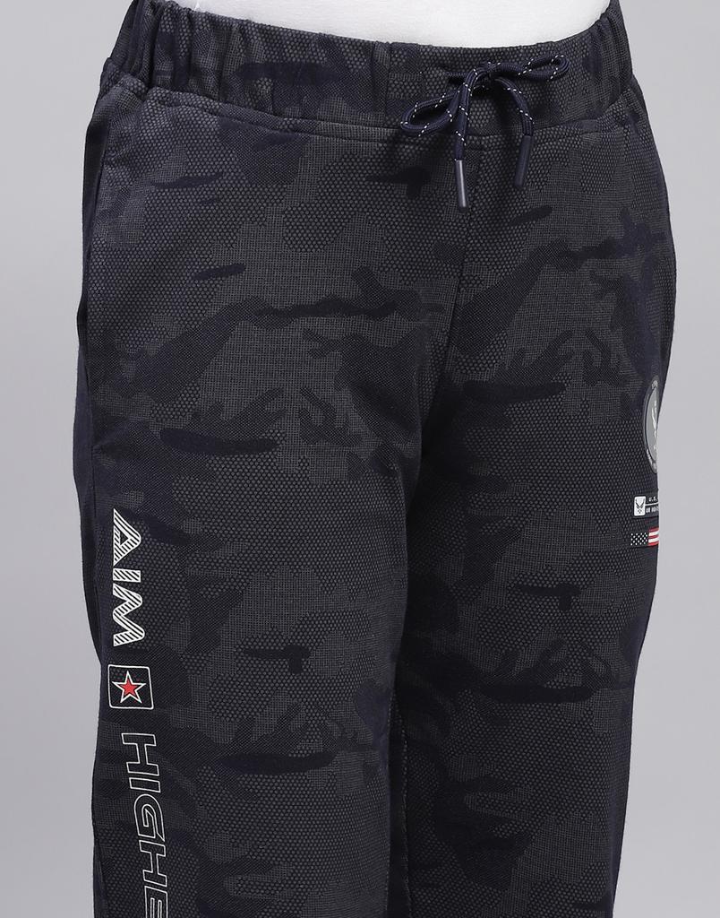 Monte Carlo Boys Printed Navy Blue Regular Fit Lower
