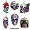 Acrylic Flat Car Interior Hanging Ornament Rose Skull Halloween Party Decoration