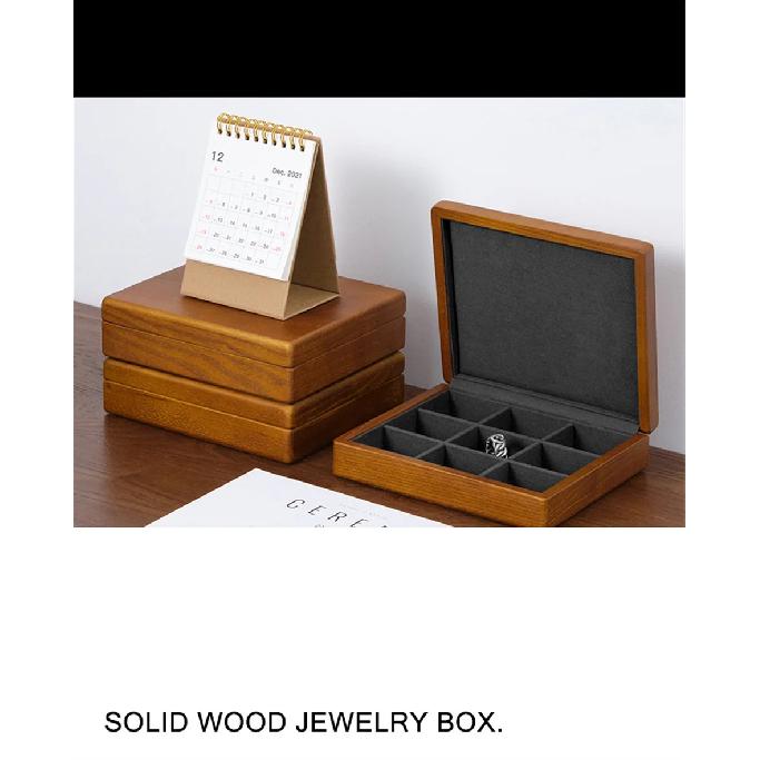MISHITU Solid Wood Jewelry Storage Box with Cover Organizer for Ring Necklace Bracelet Jewelry Storage Display Organizer Case
