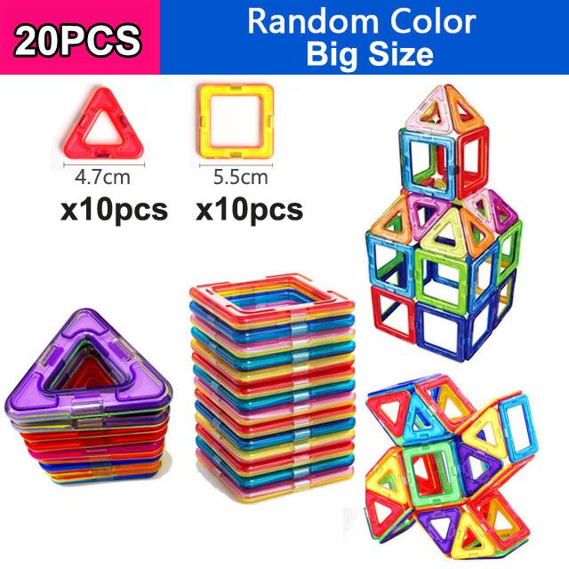 20 -184pcs Mini &Big Size Magnetic Designer Magnet Building Blocks ...