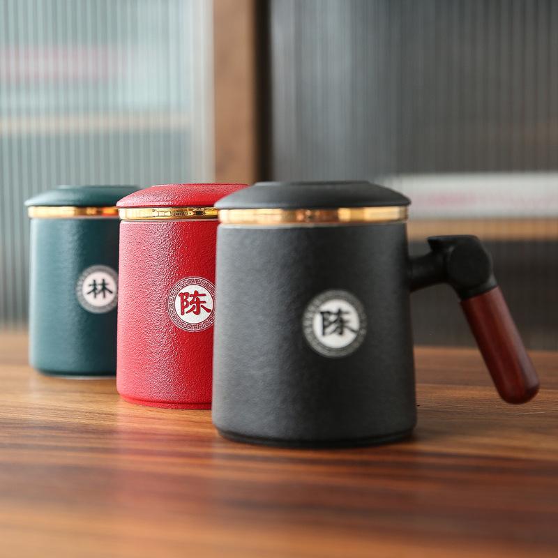 Ceramic Cup Tea Separation Office Cup With Lid Filter Business Souvenir Can Be Souvenir