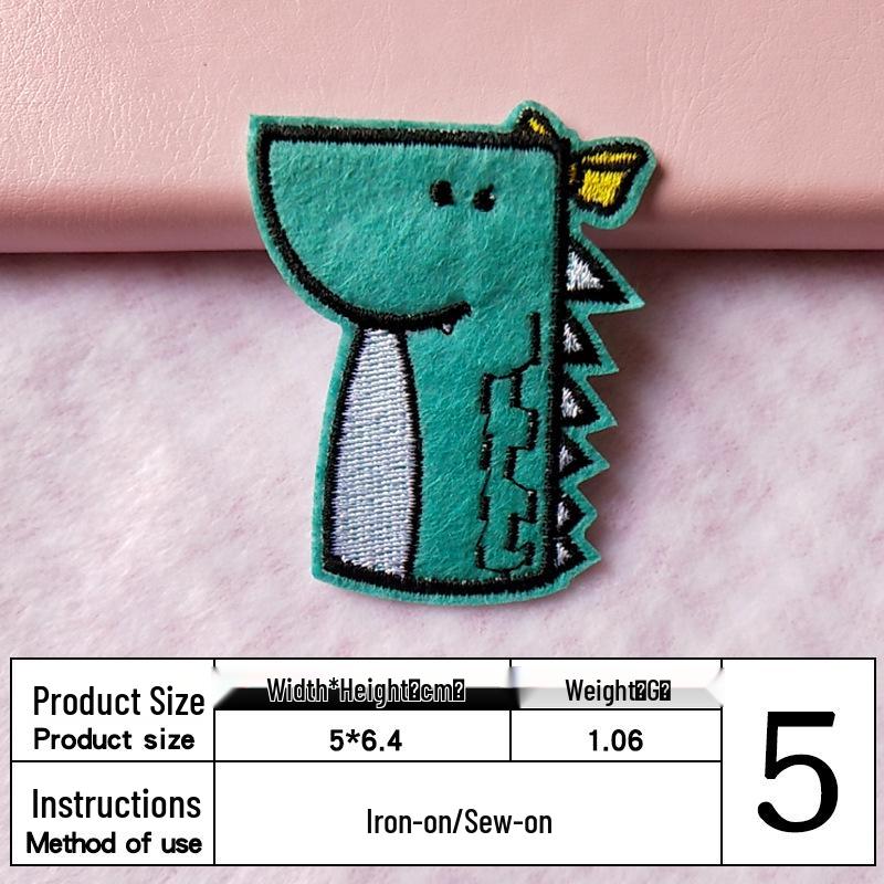 Cute Dinosaur Cartoon Embroidered Patch for Clothing & Jeans DIY Decoration