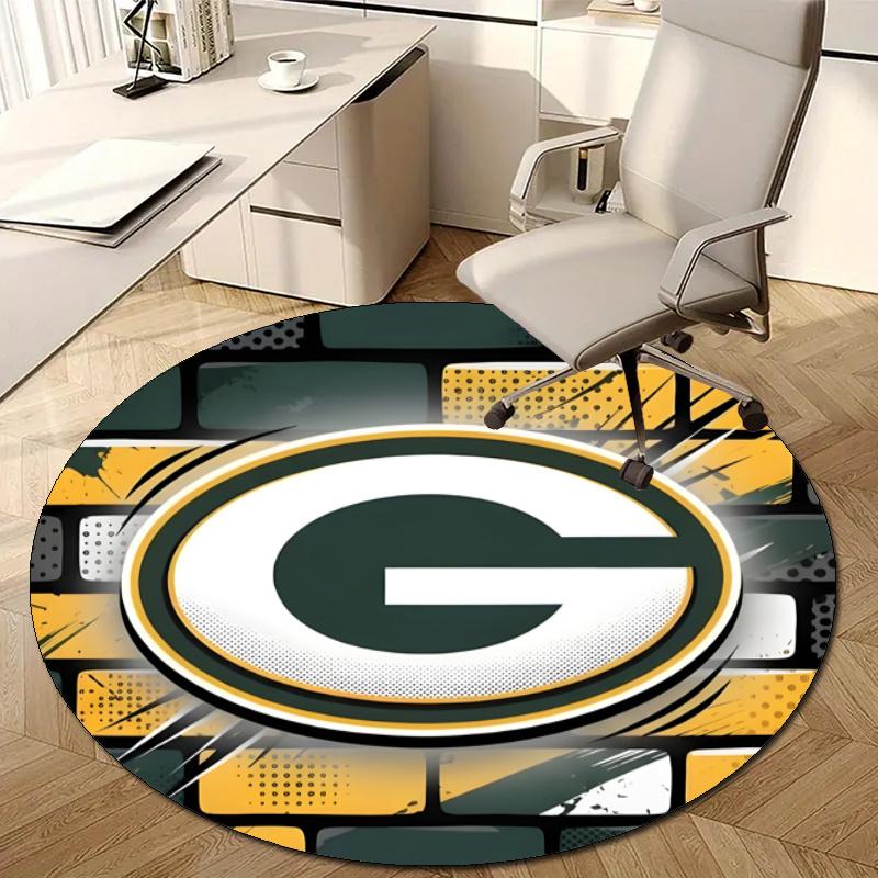 Personalized Green Bay Packers Round Chair Office Rug - Perfect for Mat, Office Chair & More - Ideal Gift for Birthdays and Holidays