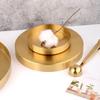 Stainless Steel Storage Tray Luxury Round Plate Fruit Cake Snack Tray Kitchen Metal Storage Space Saving Organizer Tray