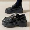 New Summer Versatile British Loafers 2025 Retro Small Fragrant Super Soft Black Women's Shoes Platform Heightening Single Shoes