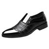 Large size 48 casual leather shoes men's lazy shoes glossy office work shoes dress shoes