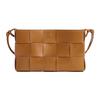 Cassette 15 Slot Intreccio Woven Design Magnetic Closure Leather Mahjong Bag Women Shoulder Bag Beige 730543VCQC42593