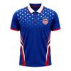 USA Printed Short Sleeve Button Shirt - Patriotic Soccer for Casual Wear