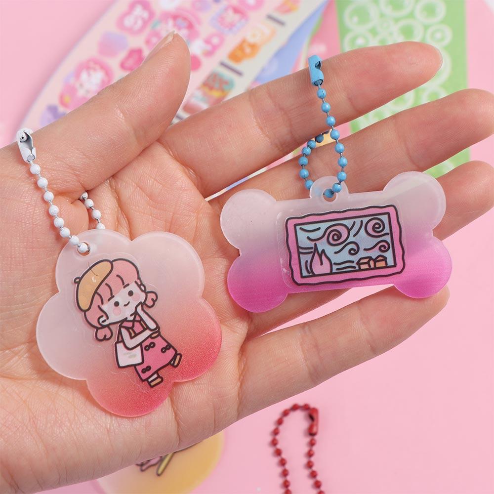 Komplettes DIY Schlüsselanhänger Bastelset DIY Handbuch Material Aufkleber DIY Schlüsselanhänger Guka Aufkleber Set