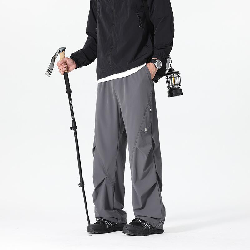 Men's Autumn New Solid Color Straight Casual Pants Loose Wide-leg Trousers