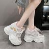 Fashion Women Chunky Sneakers 2024 Spring Breathable Mesh Casual Shoes 9CM Wedge Heels Platform Shoes Chaussures Femme Sports Dad Shoes