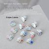 Baroque Pearl & Diamond Nail Art: High-Gloss Irregular Pearl Camellia (2 Pieces)