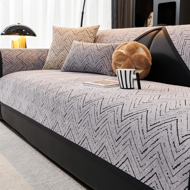 Corrugated Chenille Sofa Cushion, Universal In All Seasons, Light Luxury, High-End Non-Slip Seat Cushion, High-End Sofa Cover