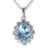 And My Jewelry Natural Blue Topaz Necklace Pendant Luxurious Antique Style Carat Car Cut [Your Box] - 3.0 14171/Oval [November Birthstone] [Gift