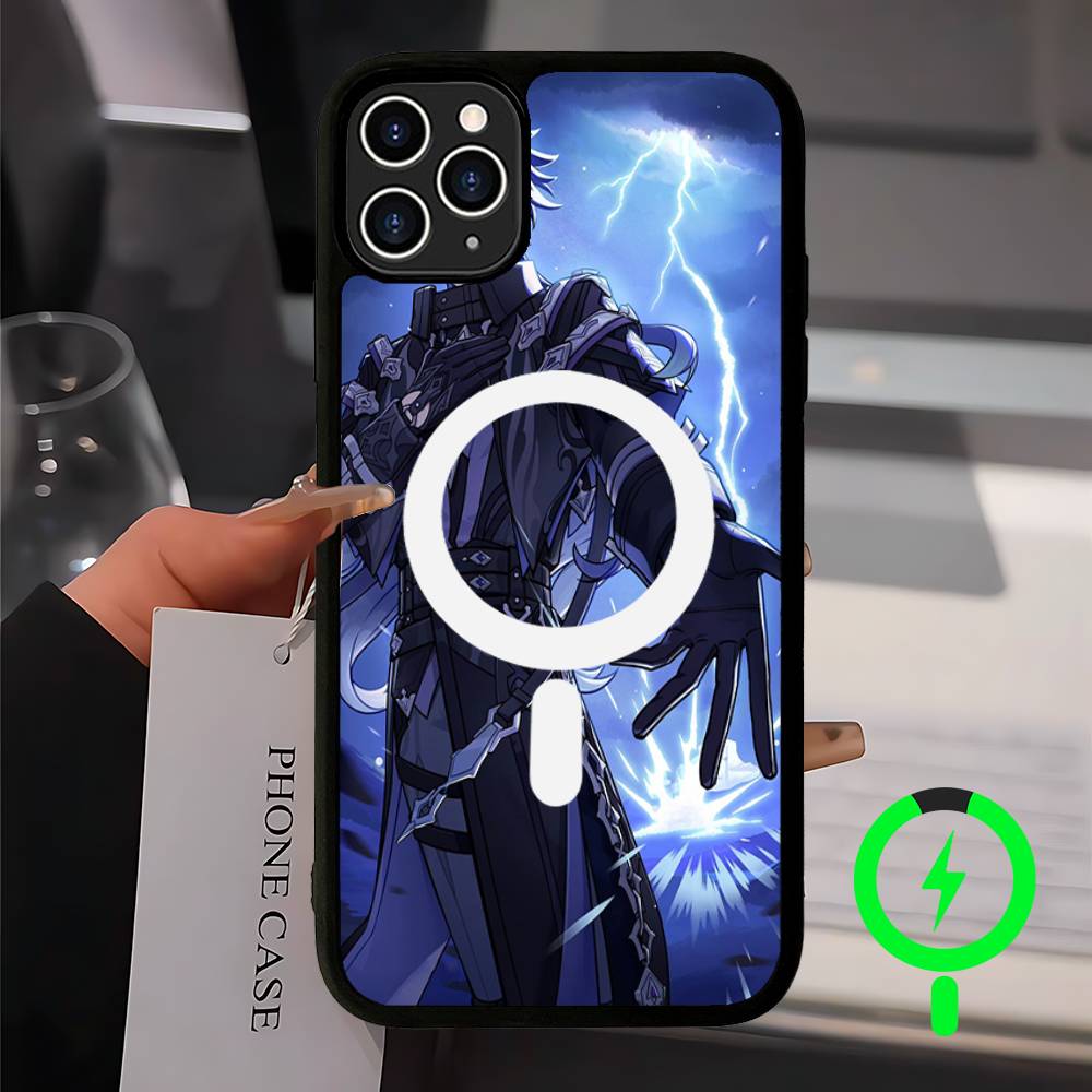 Genshin Impact Flins Magnetic Wireless Phone Case For IPhone 17 16 15 14 13 12 11 Pro Max Plus Mag Phone Cover