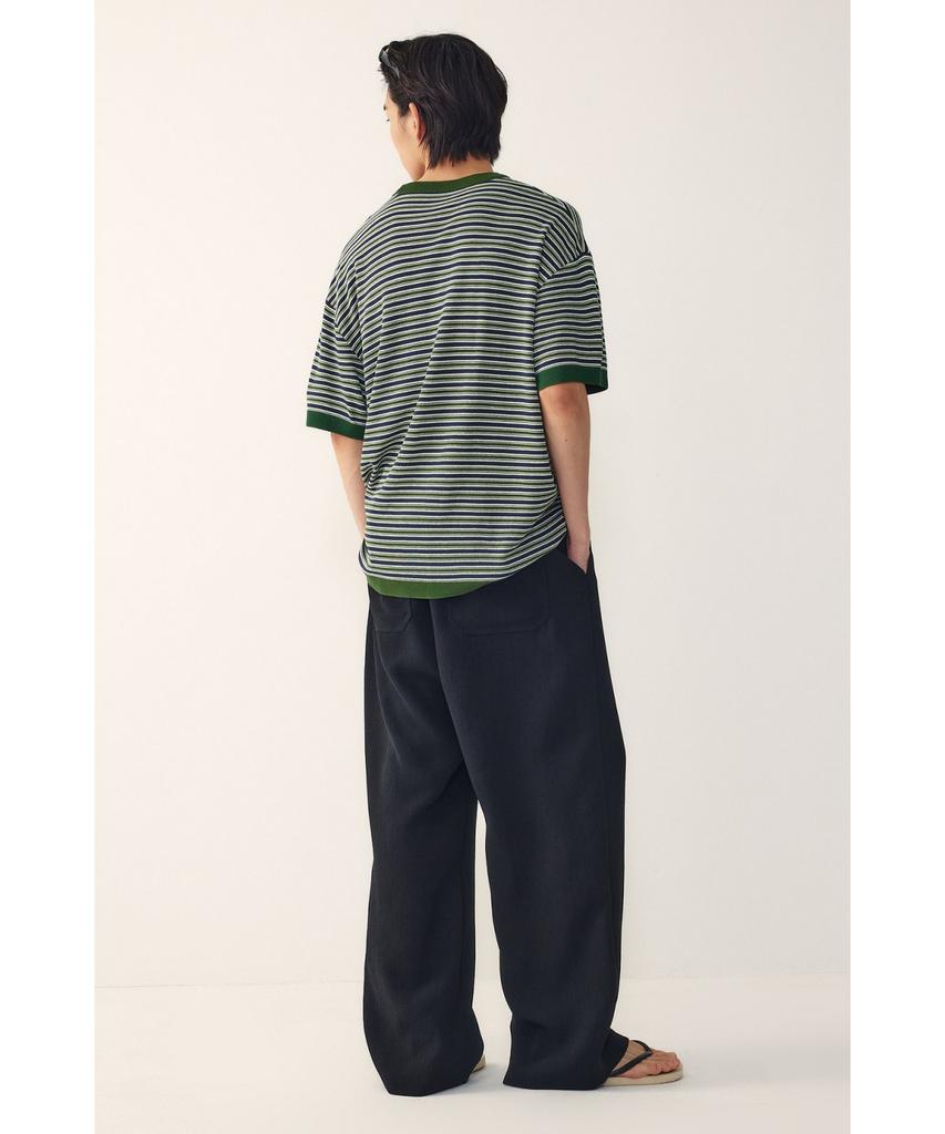 STUDIO TOMBOY [Men] Round Neck Striped Short Sleeve Knit_Green 9156252211