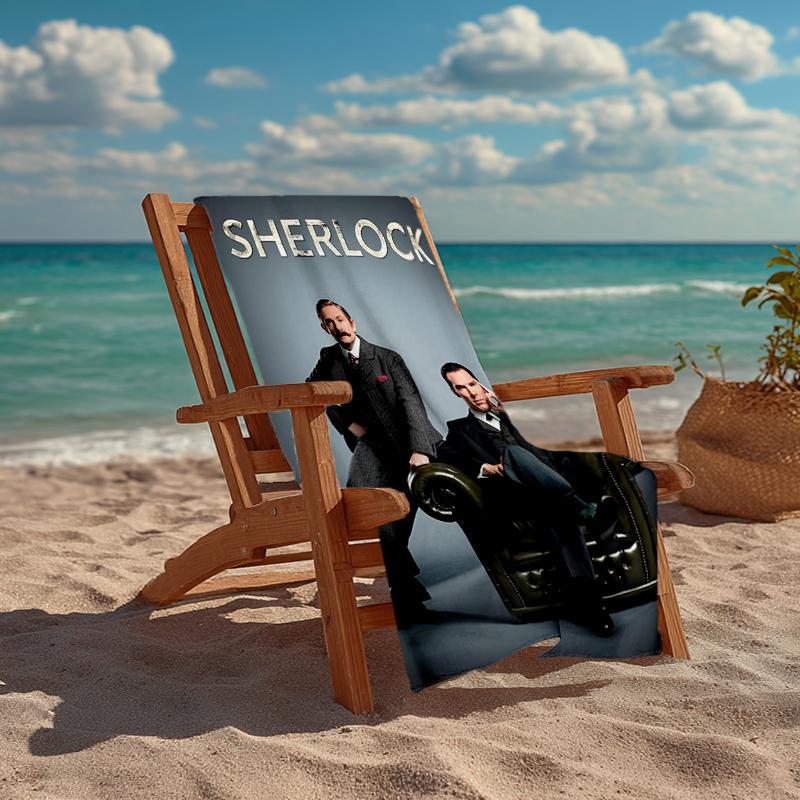 Ultra-Soft Beach Towel with Sherlock Theme,Ideal for Pool - Camping, Diving - Perfect Travel Essential, Vibrant Beach Towel.