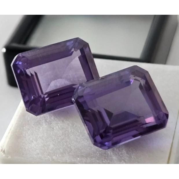 Emerald Cut Natural Color Changing Alexandrite 12-13 Ct Pair Stunning Gemstone