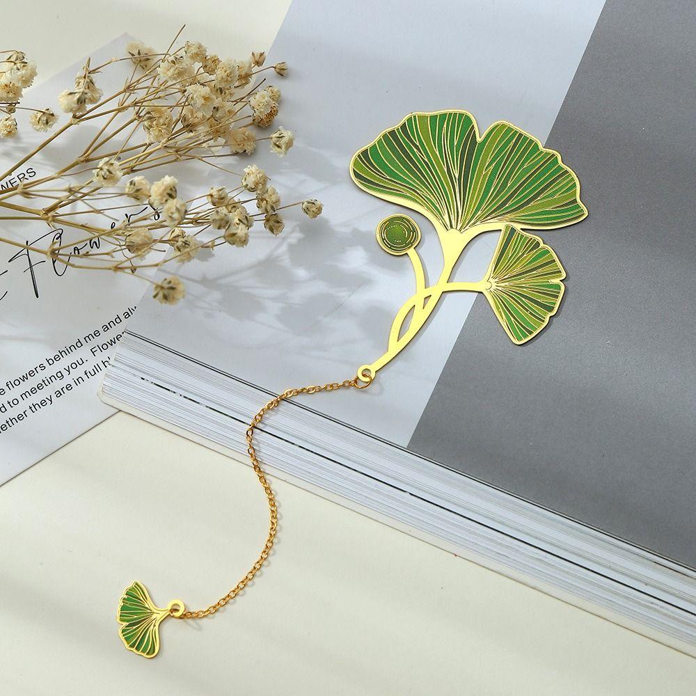 Lotus Leaf Lotus Leaf Vein Metal Bookmark Metal Green Leaf Bookmark  Stationery