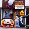 Large Halloween Pumpkin Lantern with Ghost and Spider Décor