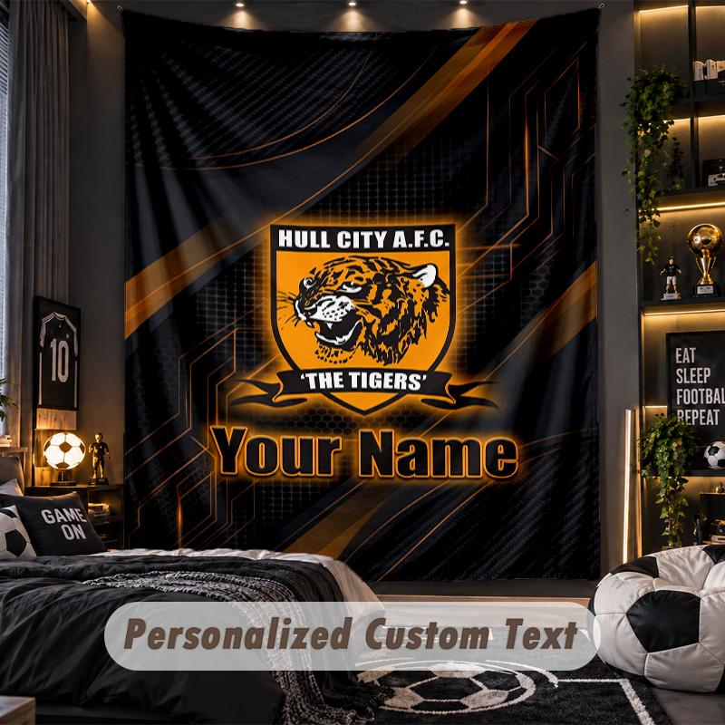 TapestryHull FC Custom Name Text Personalized Wall Hanging Tapestry Home Wall Decor