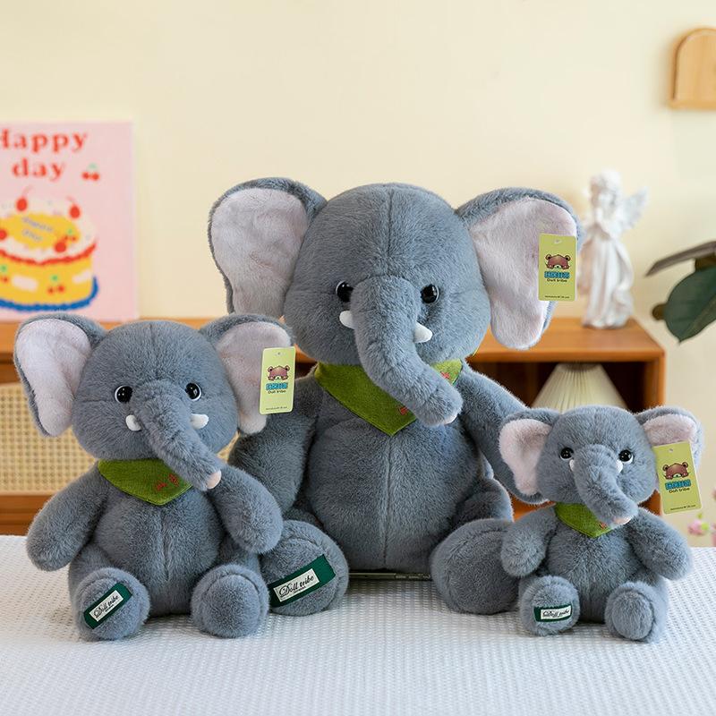 New Jungle Series Bear Doll Elephant Plush Toy Children's Companion Wildlife Bib Doll