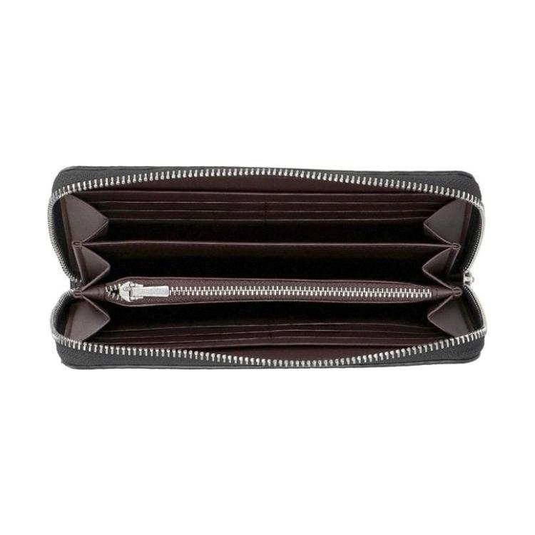 New COACH Zip Around Coated Canvas With Leather Card Holder, Wallet Regular Women's Black C4452-SVTSQ