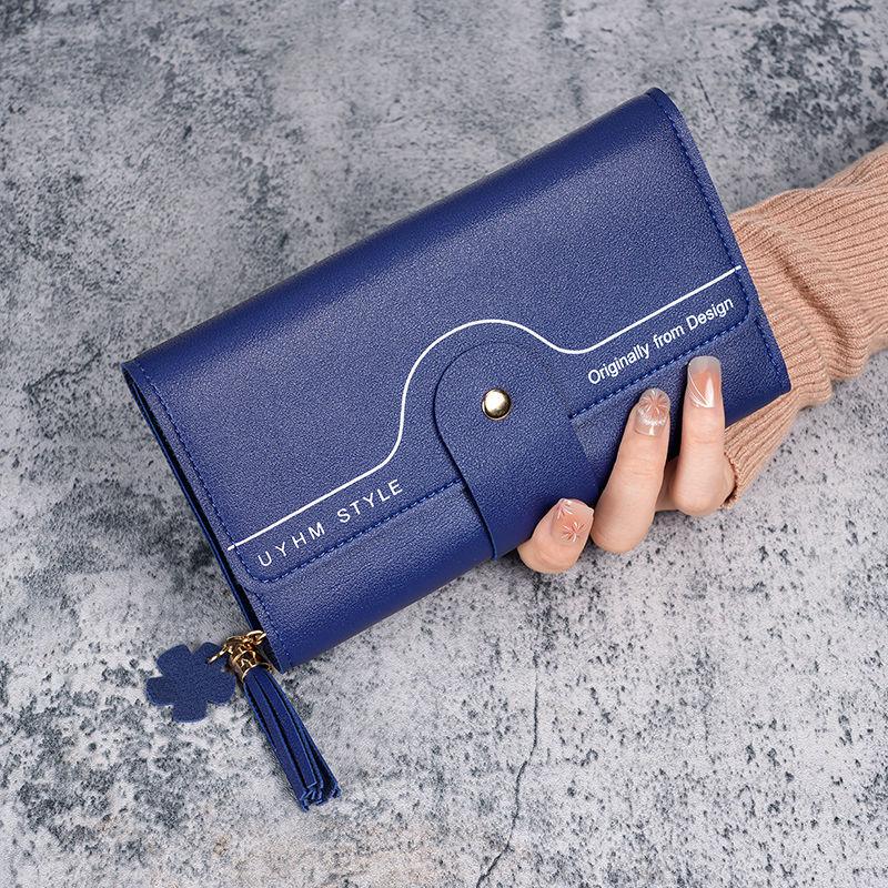 Ins Style Wallet Women's Long 30% Folding Student Clutch Bag High Color Value