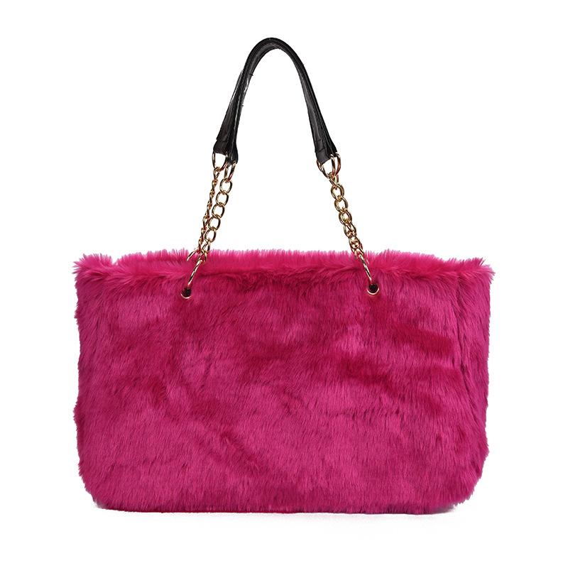 New Fashion Women's Designer Bag Soft Fur Quality Large Capacity Shoulder Bag Chain Large Bags