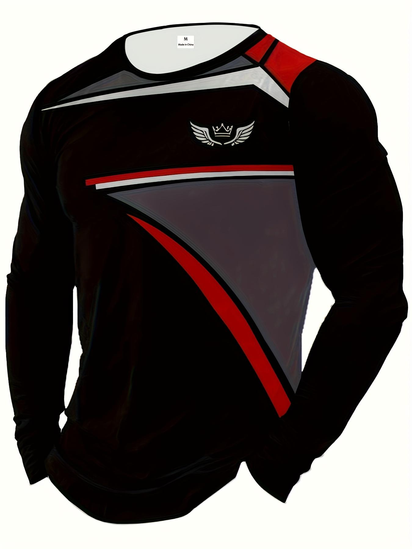 

Men s Casual Long Sleeved T-shirt -3D Printed Round Neck XL