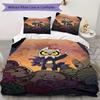 Cartoon Owls and Monsters Pattern Bedding,Quilt Set Quilt Cover Pillowcase Home Birthday Gift (1*duvet cover+2*pillowcase,without core)ZSJT0917245