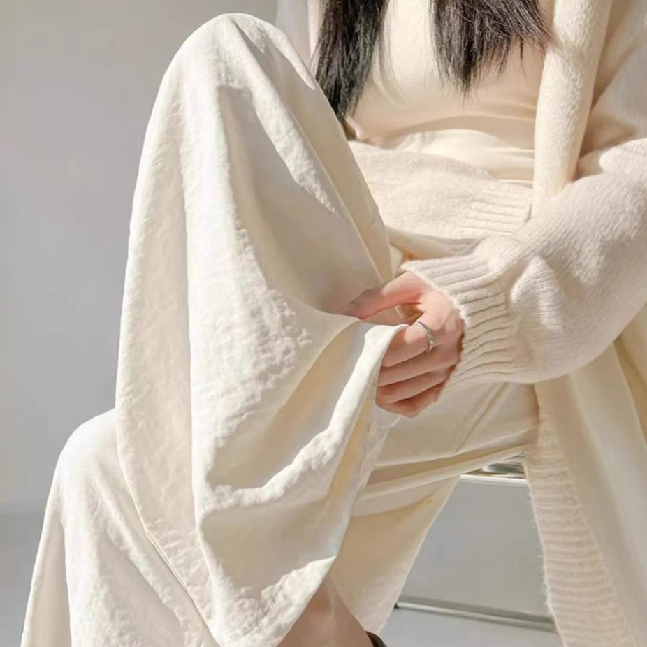 Wide-leg Pants Women's 1116 Summer Thin and Thin High-waisted Drooping Casual Straight-leg Texture Milk Fu Yamamoto Pants Women