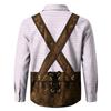 Herren Oktoberfest 3D-Druck Locker geschnitten Langarmhemd Button-Down-Kragen Vintage Freizeithemd Geeignet für Frühling Herbst Outdoor Festival Party
