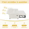 3-in-1 Double Sofa Bed with Adjustable Backrest and Bed Function, Convertible Sofa with USB Charging Port, Chenille Fabric, Beige, Incl. 2 Cushions