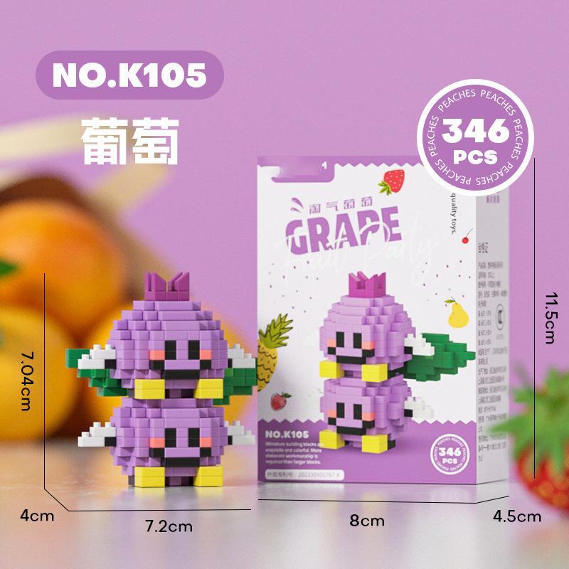 Fruta 3D Constructor Modelo Set de Construcción Pastel Comida Mini Ladrillos Bloques de Construcción Juguetes para Niños Niñas de 7 a 10 Años Adultos Bloque