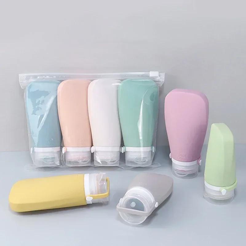 60/90ml Empty Bottle Portable Silicone Travel Bottle Leak Proof Squeezable Liquid Refillable Lotion Bottle Shampoo Container