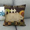 Sheep Cows Pigs And Chickens On The Farm Digital Printing Short Plush Pillow Covers For Car Sofa Office Cushion Cover Home Goods