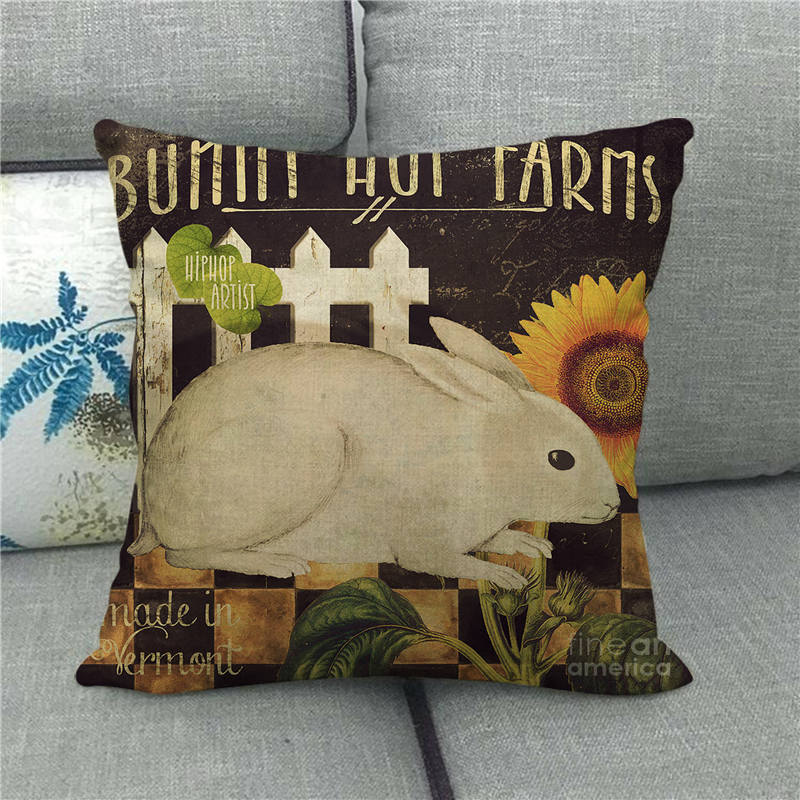 Sheep Cows Pigs And Chickens On The Farm Digital Printing Short Plush Pillow Covers For Car Sofa Office Cushion Cover Home Goods