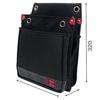 SK11 SPIDER Tobi Worker's Waist Pouch, Large, Slim Design with Inner Pocket, Stretch Fabric, 250mm W x 320mm H x 110mm D (SPD-JY04-B)