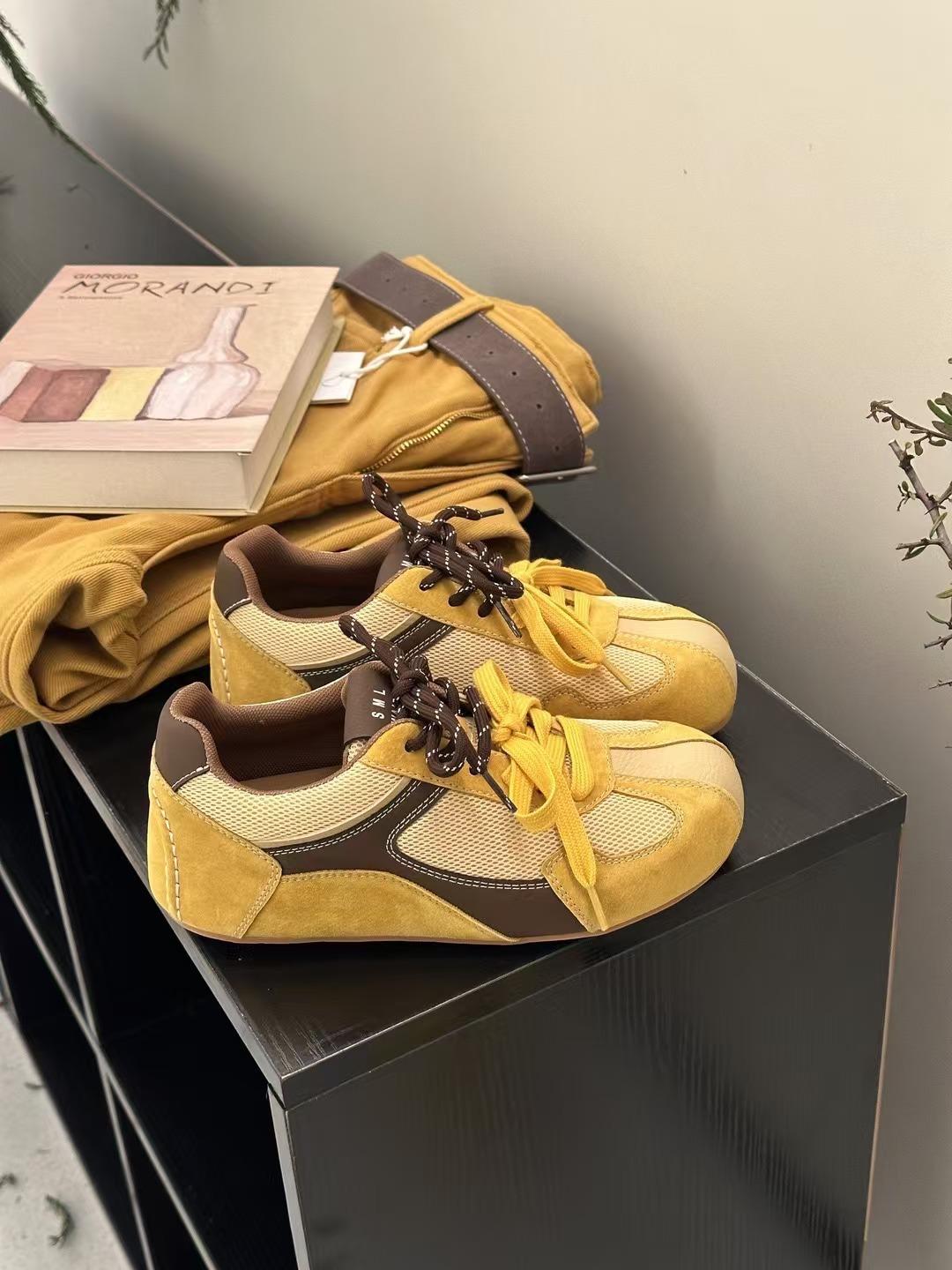 

Корейские женские высокие ретро бархатные повседневные туфли с мандариновыми утками, спортивные тренировочные туфли, женские туфли Forrest Gump, новинка 2025 40