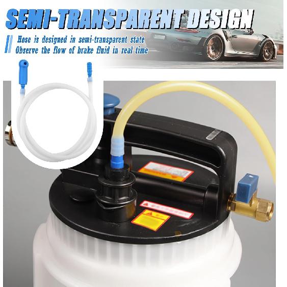 3.94Ft Car Brake Bleeder Hose with Brake Bleeder Adapter,Soft Car Break Bleeders Hose for Maintenance of Automotive Brakes Systems,Translucent Cars