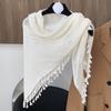 Women S Knitted Solid Color Tassel Versatile Shawl Wrap