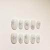 Handmade Cat Eye Short Square Oval Press On Nails With Bowknot Pearl Diamond Flower Star Decor Detachable Full Cover