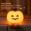 Pumpkin Night Light Cute Soft Silicone Safe Lamp Decorations Timing Dimmable Bedside Decor Kids Babies Halloween Gifts
