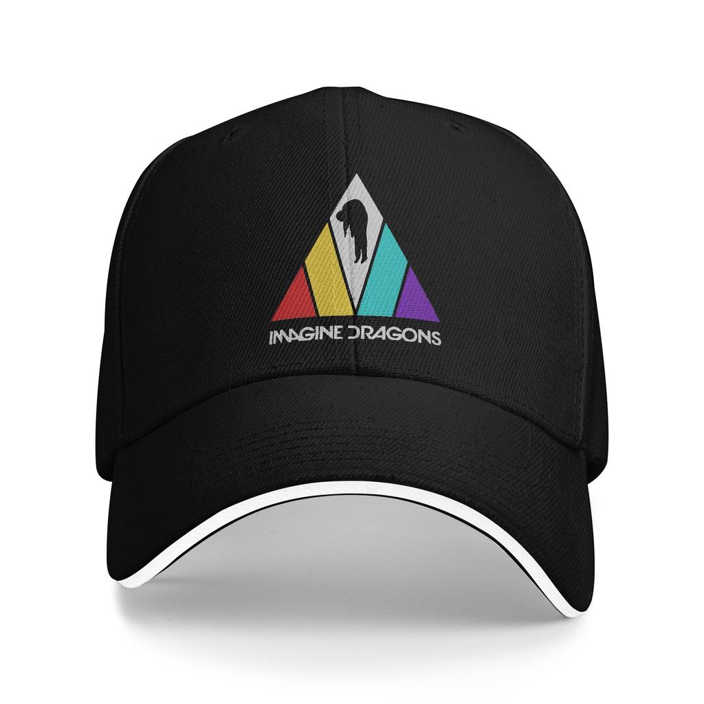 Adult Rock Music Logo Tour Sandwich Cap   Outdoor Baseball Cap Imagine Dragons Band Trucker Hat Adjustable Trucker Cap Summer