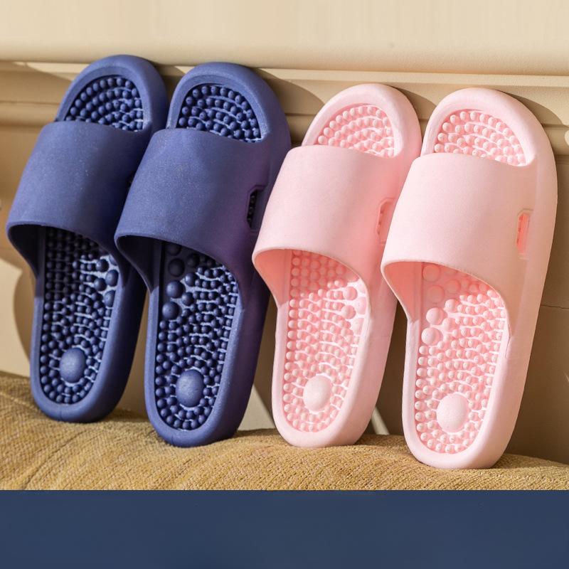 Fashion Summer 2024 New Anti Slip Shoes Massage Slippers EVA Comfortable Couple Slippers Summer Solid Color Massage Shoes Casual