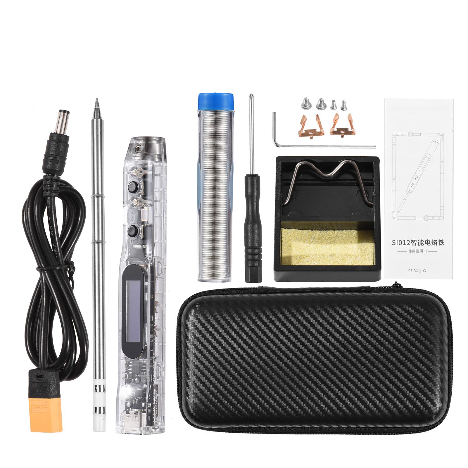 

SI012 Интеллектуальный электрический паяльник OLED с регулируемой чувствительностью и встроенным зуммером, подходит для чёрный