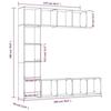 3152714 vidaXL 3-piece Bookcase-TV Unit Set Sonoma Grey 180x30x180 Cm
