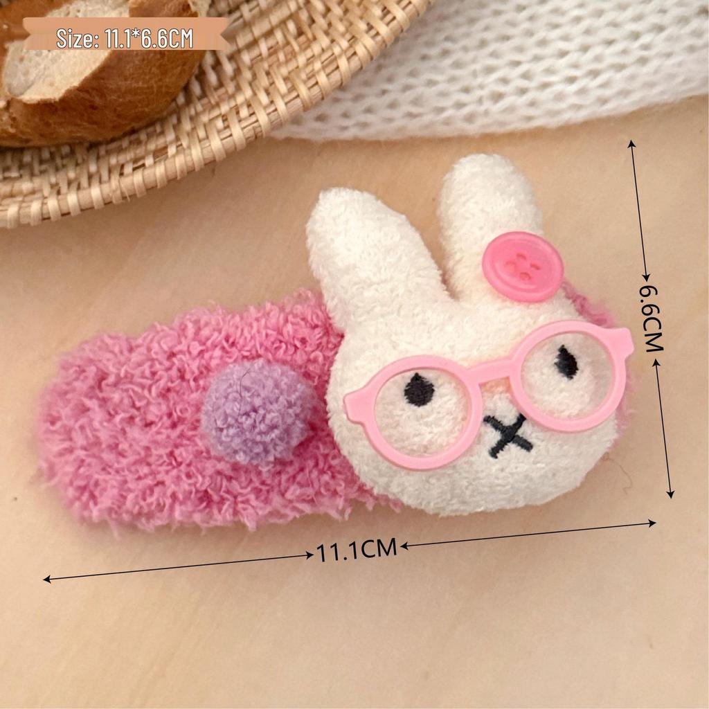 Cute Plush Rabbit Hair Clip for Autumn/Winter - Versatile Updo and Ponytail Hair Accessory