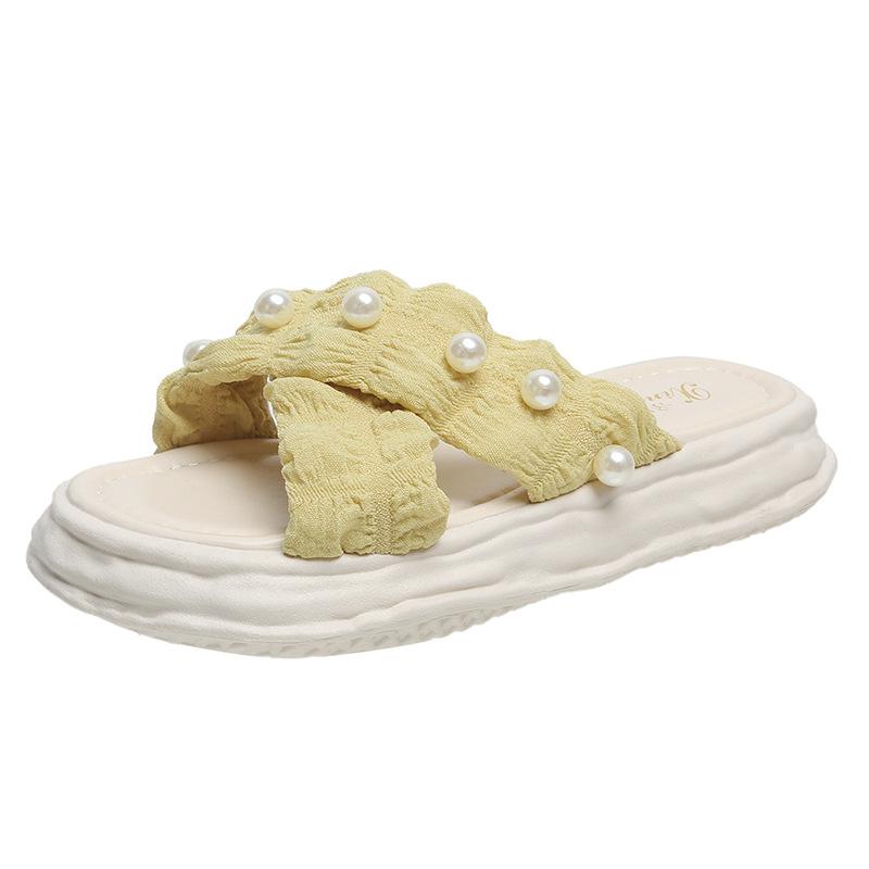 Slippers women's summer new outer wear trend fashion versatile platform beach one-word sandals tide